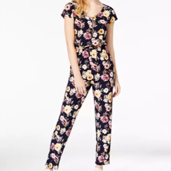 derek heart floral jumpsuit